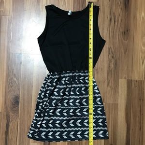 Black and off-white dress. Stretchy.